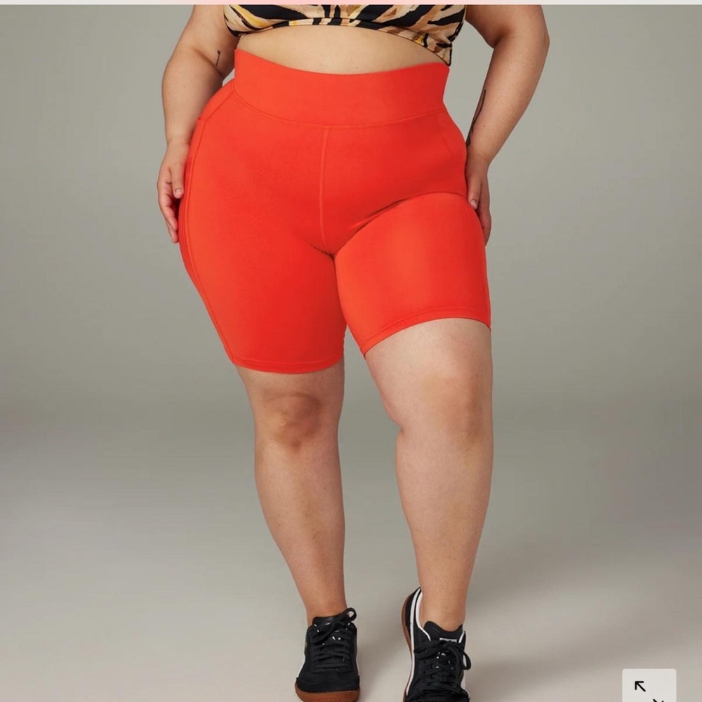 Savage Fenty Band it High Waist Shorts Fiesta Red Size 1X